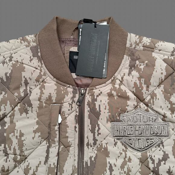 Harley-Davidson Men's Park Bomber Jacket Camo Brown Size XXL NWT - Picture 3 of 7